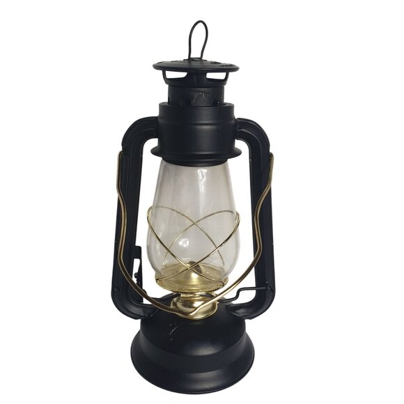 Hurricane Hanging Black Gold Kerosene Lantern Decor Decorative Piece Only - Picture 3 of 6